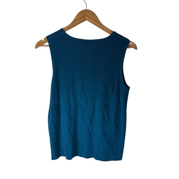 Passports Blue Tank Top Women XL Pink  Ribbed Stretch  Cotton Pullover - Picture 2 of 8